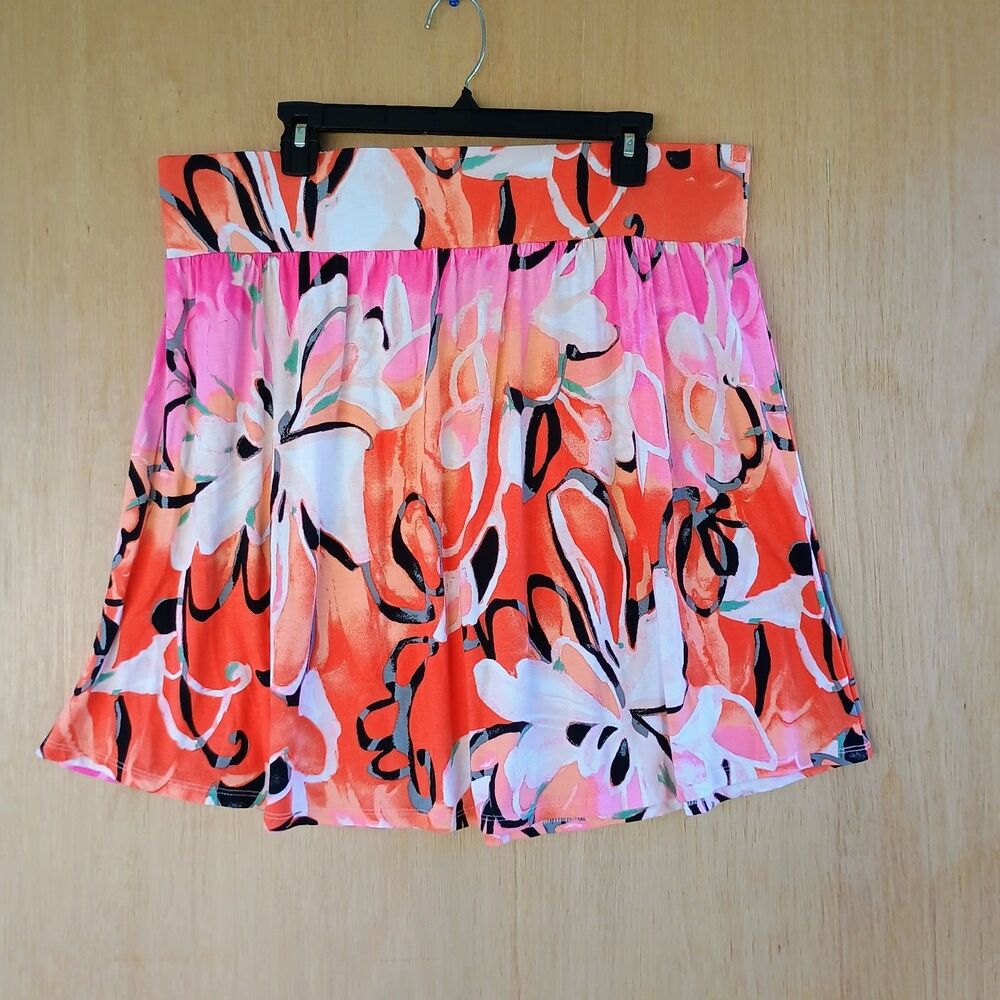 Lane Bryant Women's Maxi Skirt 14/16 Blue Floral Tile Print 18/20 NWT